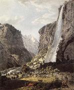 Franz Niklaus Konig The Fall of the Staubbach,dans the Vallee of Lauterbrunnen USA oil painting artist